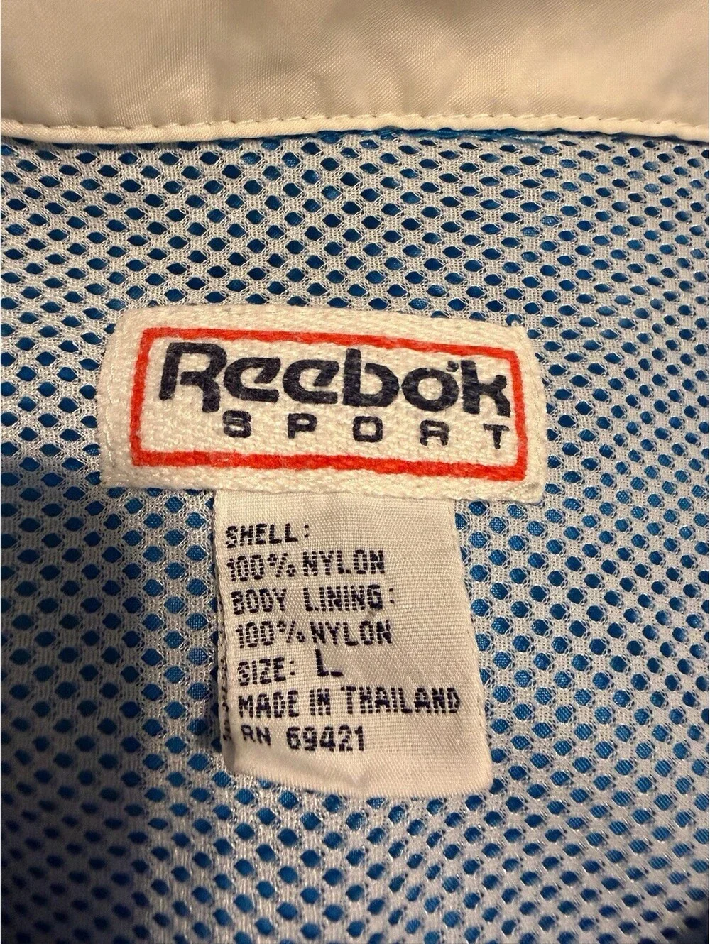 Vintage Nike Jacket Mens Large Blue Black White Hooded Windbreaker Retro 90s